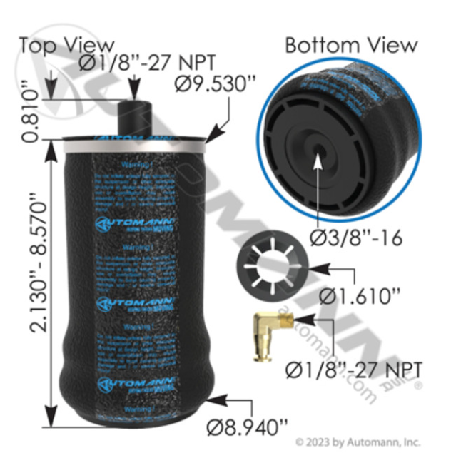 Automann ABSZ70-7156K Freightliner Seat Air Bag Air Spring - ABSZ70-7156K
