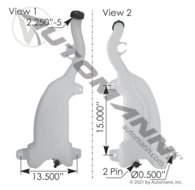 Automann 575.1015 Washer Fluid Reservoir for Freightliner - 575.1015