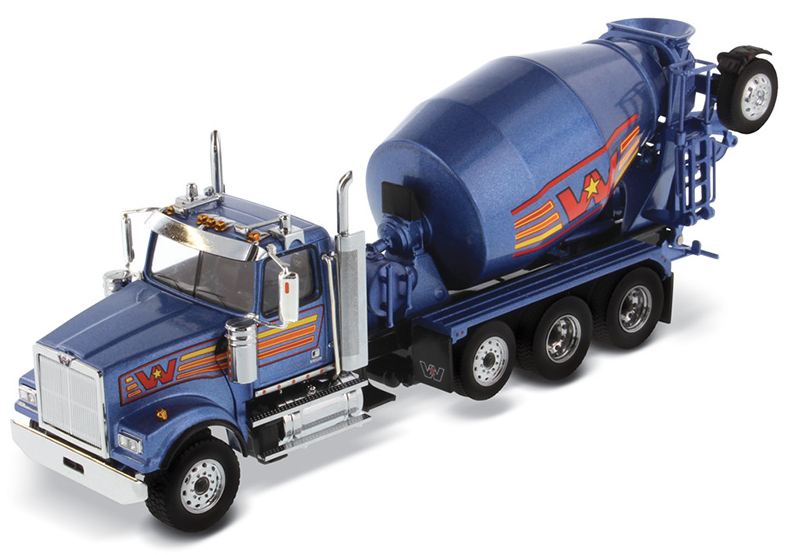 1:50 Western Star 4900 with Lift Axle and McNeilus BridgeMaster Mixer - Metallic Blue - 71075