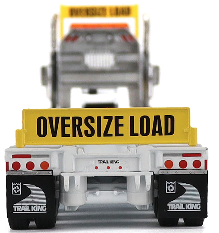 1:50 Kenworth T880 SBFA Daycab Tridem White Tractor with Trail King TK120 HDG Lowboy Trailer - 71139