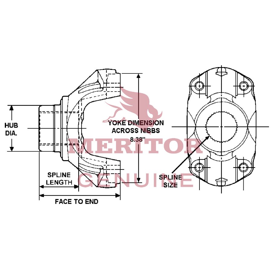 Drive Shaft End Yoke - 25WYSC3811