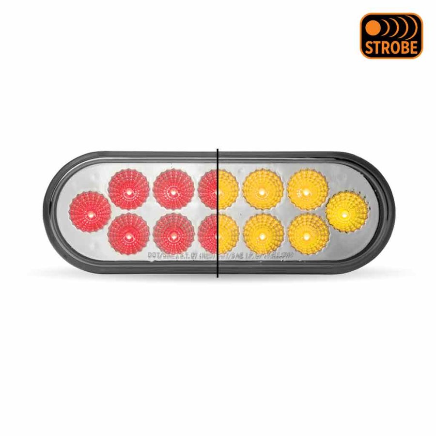 Oval Dual Red/White Stop, Turn &amp; Tail LED - TLED-OX60RAS