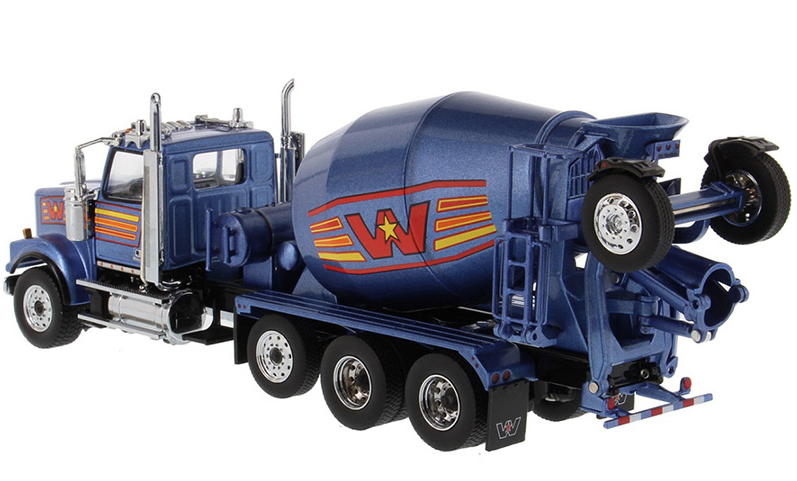1:50 Western Star 4900 with Lift Axle and McNeilus BridgeMaster Mixer - Metallic Blue - 71075