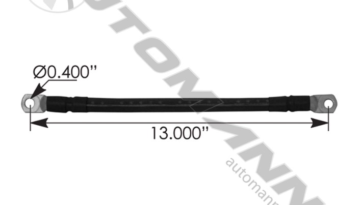 Cable Batt Stackable 2/0 13in Black - 178.2010BK